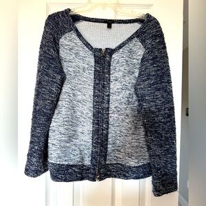 J.Crew Marled Blue Sweater Jacket Size Medium